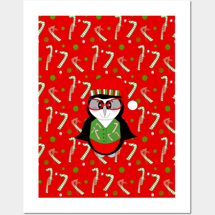 A COOL Christmas Penguin Posters and Art